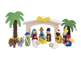Holzkrippe, 16-teilig gebraucht Weihnachten, Jesus Krippe