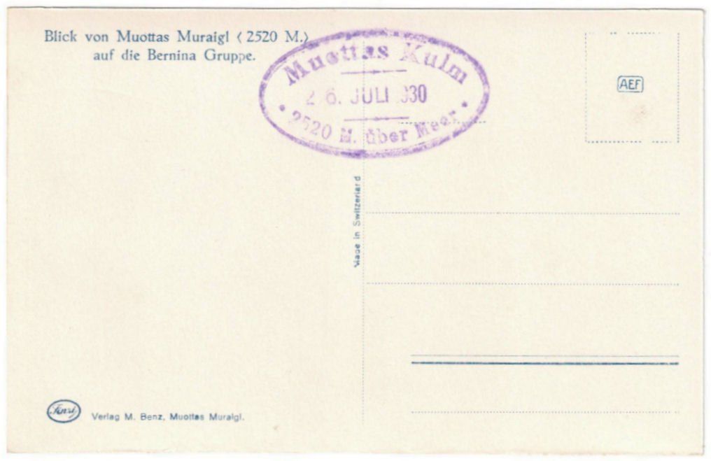 Cartoline postali: St. Moritz - Standseilbahn Muottas Muragl Bergstation – Usato da Binningen venduto da Mountainrider 1
