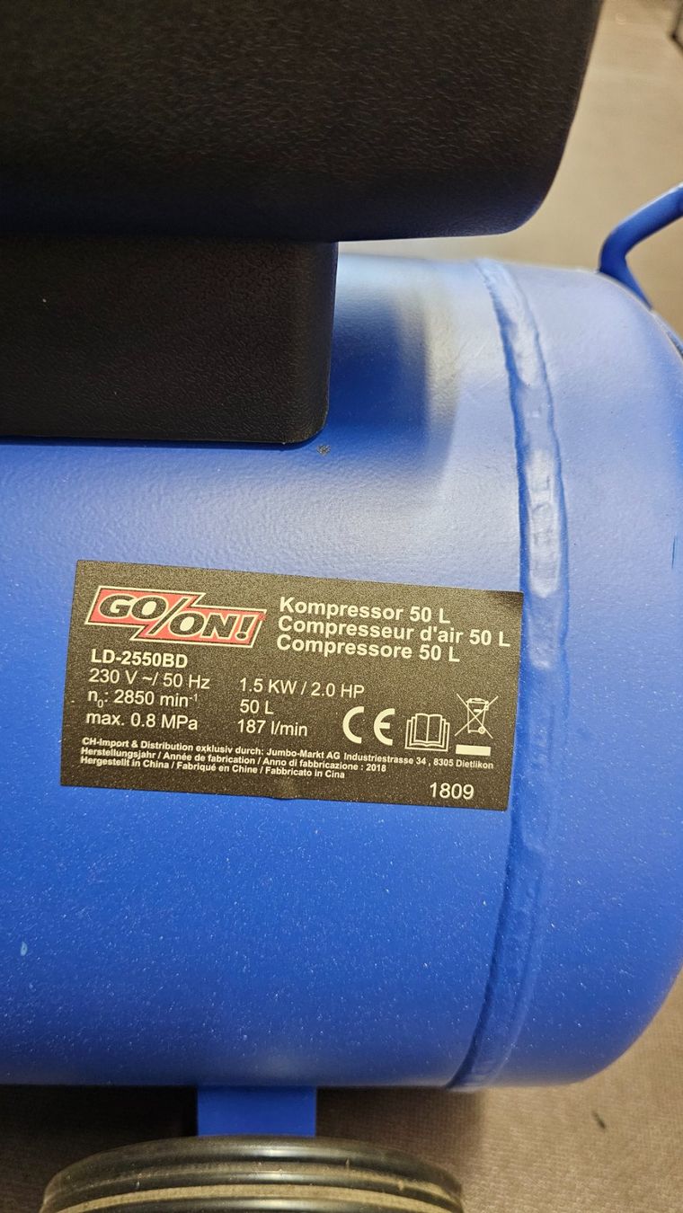 Kompressoren: Kompressor 50L GO/ON Model:LD-2550BD – Gebraucht aus Diessenhofen von Osio 3