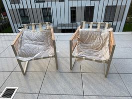 2x Gartensessel Karg Beige – Neu & unbenutzt inkl. Polster
