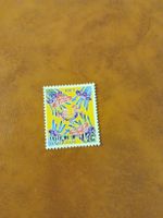 Timbre Ryukyu 1969 - rare, motifs floraux et coq!