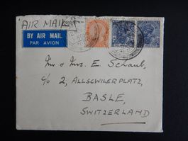 Indien Brief von 1936 in die Schweiz
