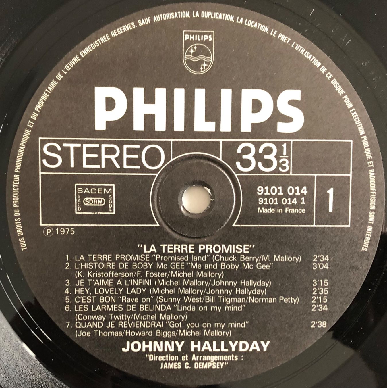 Dischi in vinile: JOHNNY HALLYDAY - LA TERRE PROMISE – Usato da Poliez-Pittet venduto da Newtown-Records 2