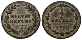HR 0,5 Batzen 1799 mit 5 , /2352/