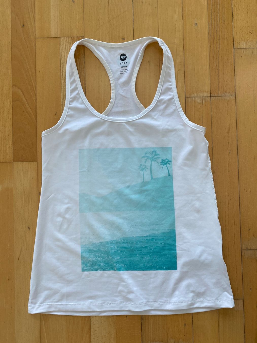 Roxy Top: Roxy Tanktop, Weiss, Palmen, Grösse S – Usato da Thalwil venduto da rozzan 2