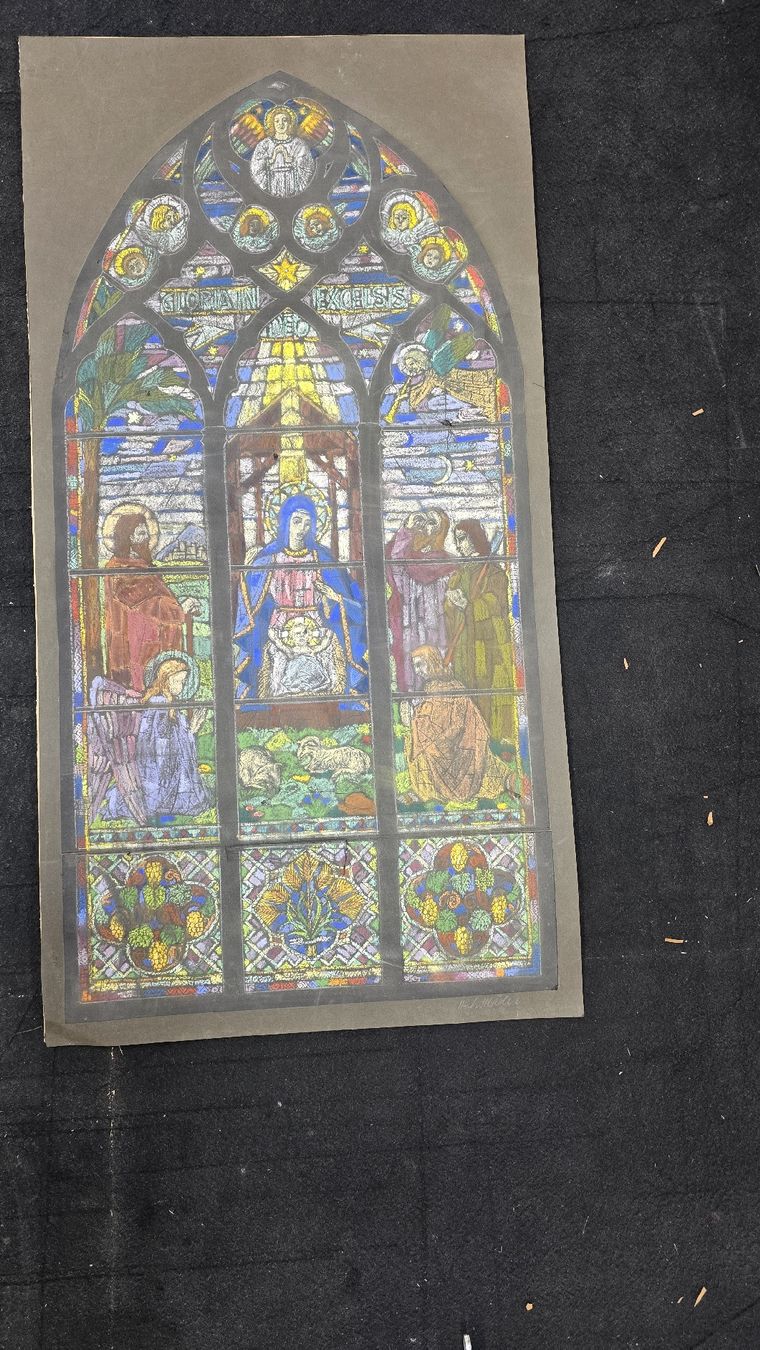 Foto & Immagini: Antike Kirchenfenster-Vorlage "Geburt Christi" – Usato da Dielsdorf venduto da hallo1 1