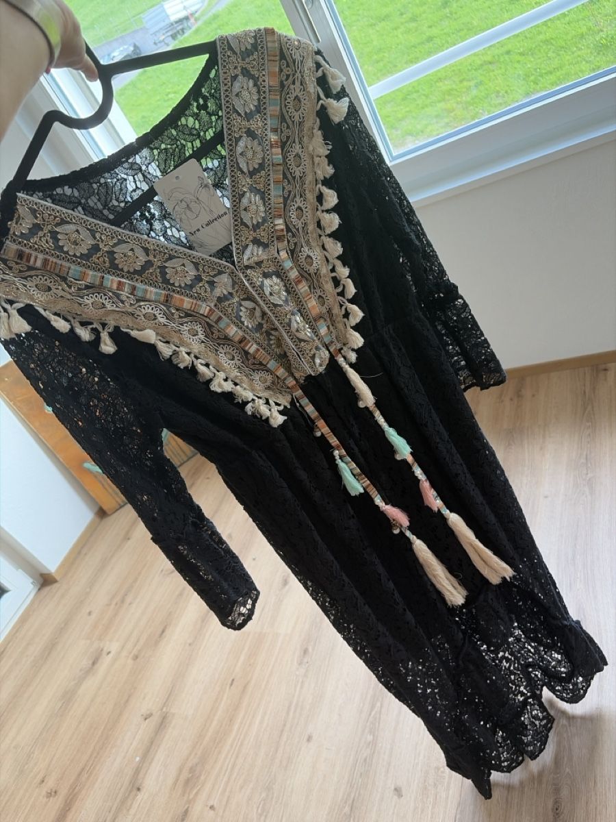 Vestiti: Maxikleid schwarz Spitze Boho Fransen Gr. S Sommer – Nuovo (secondo la descrizione) da Vorderthal venduto da Diethelm8853 1