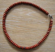 NEU: Orange River Jaspis Kette mit Edelstahl Verschluss