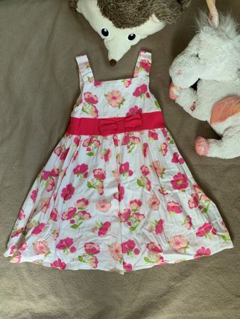 WUNDERSCHÖN ! Sommer Blumen KLEID rosa weiss 104 cm 4 J