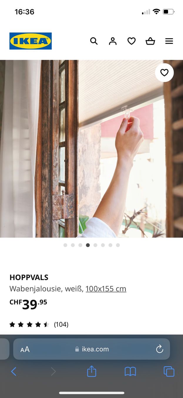 Tende da sole: Ikea HOPPVALS Plissee weiss 100x155cm – Nuovo (secondo la descrizione) da Winterthur venduto da ttltc 3