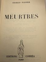 PLISNIER Charles. Livre Meurtres