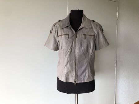 ONSTAGE Echtleder Gilet Beige/grau Super weich! Gefüttert 42
