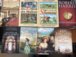 8 historische Romane - 4 Bücher gebunden- 4 Taschenbücher