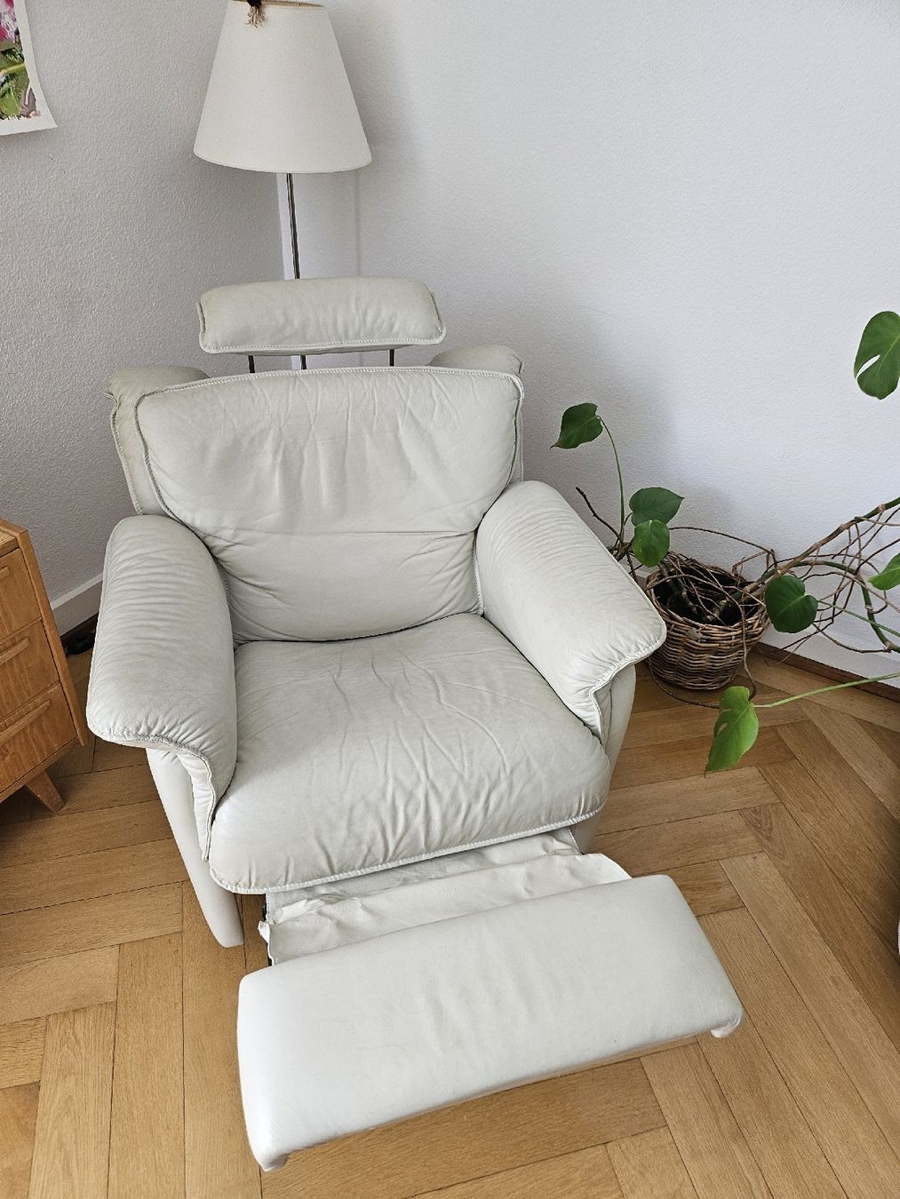 Divani: Ledersofa 2-Sitzer mit Sessel weiss gebraucht – Usato da Zürich venduto da man_v85s 3