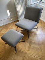 Sessel mit Hocker grau guter Zustand