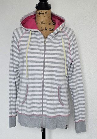 Gestreifte TCM Zip-Jacke mit Kapuze, Grösse 42/L,Top Zustand