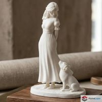 Adorable Girl and Her Dog Figurine - Emotional Art - 3D Prt