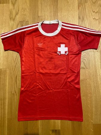 ORIGINAL SCHWEIZ NATI # 3 HEINZ HERMANN TRIKOT 1983 ADIDAS S