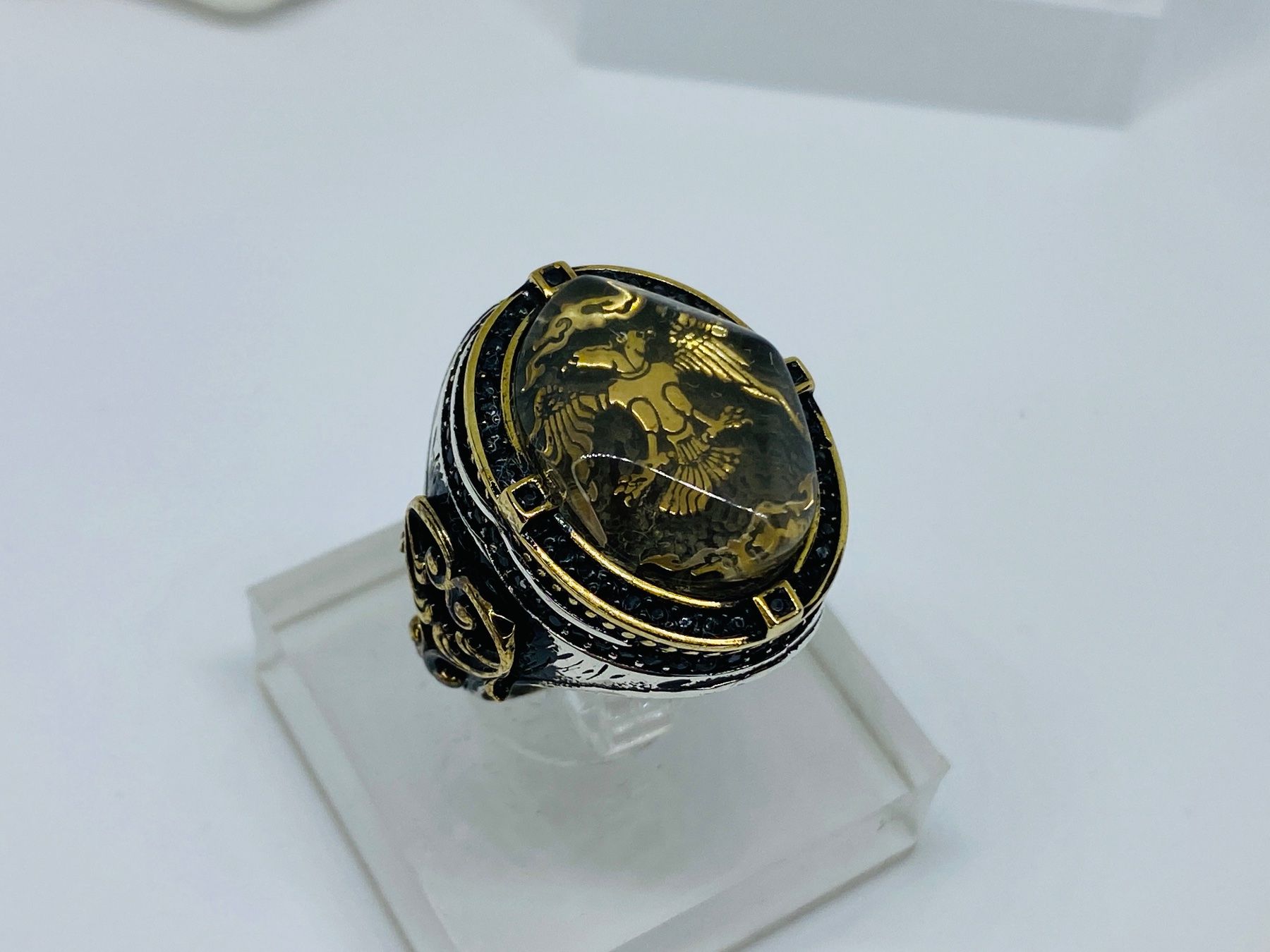 Anelli: Ring aus 925 er Silber mit Doppelkopfadler – Nuovo e nell'imballaggio originale da Windisch venduto da Zeta2018