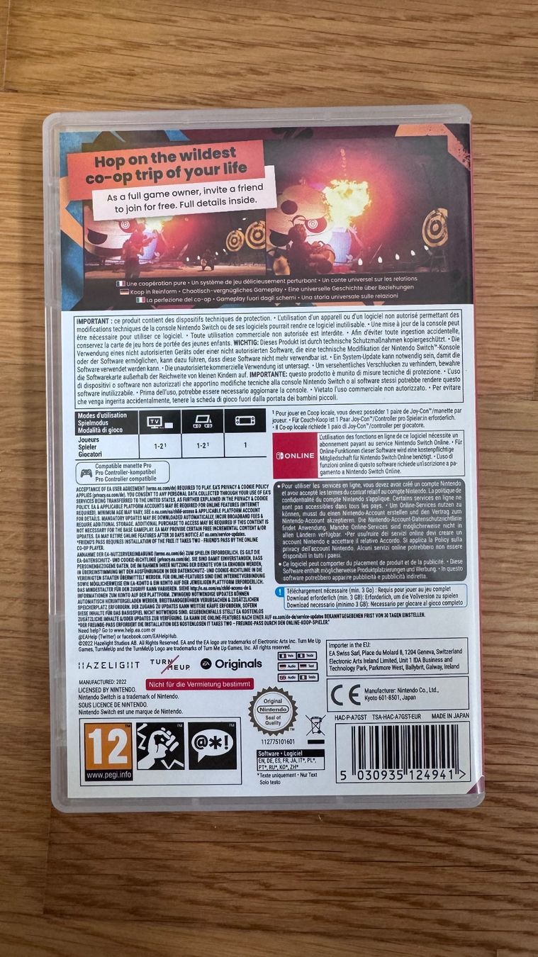 Giochi: It Takes Two Nintendo Switch – Usato da Wädenswil venduto da fabtastic 1