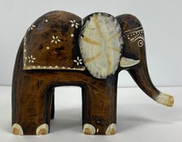 Dekorationsfigur Elefant Holz handgeschnitzt & bemalt