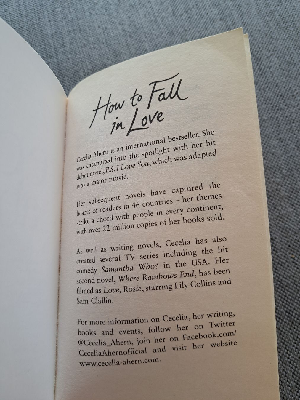 Libri: Cecelia Ahern How to Fall in Love Roman – Usato da Jona venduto da cel_s8jx 2