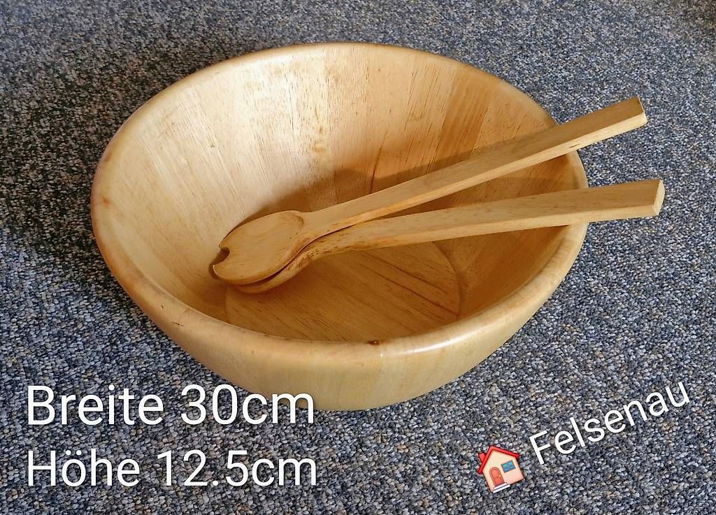 Ciotole: Holzsalatschüssel mit Besteck – Usato da Leuggern venduto da Tiatina84