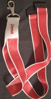 SWISS Lanyard rot-weiss gemustert neu