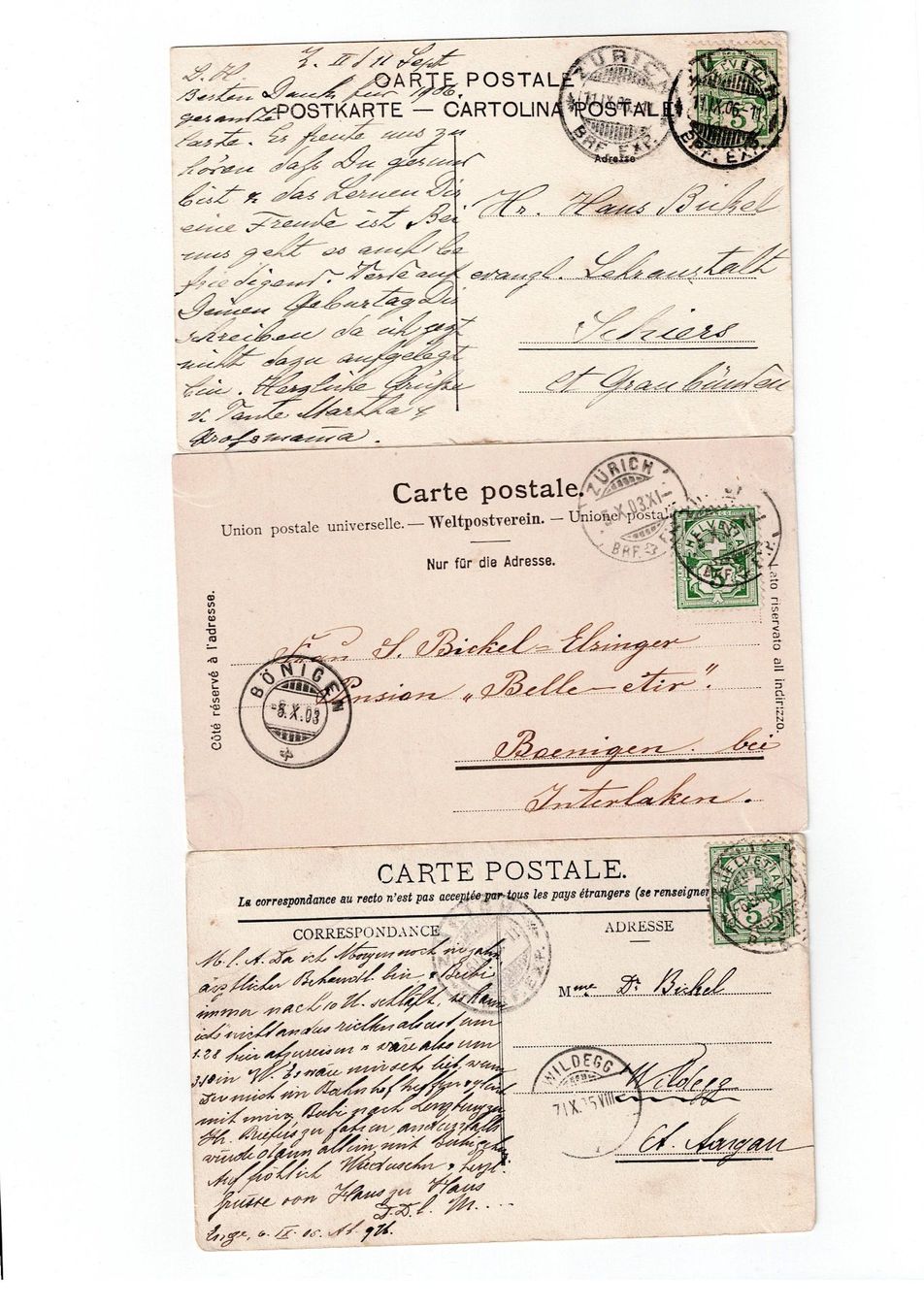 Cartoline postali: Schweiz, 10 Ansichtskarten von Zürich um 1900 – Usato da Hinteregg venduto da McCharly01 4