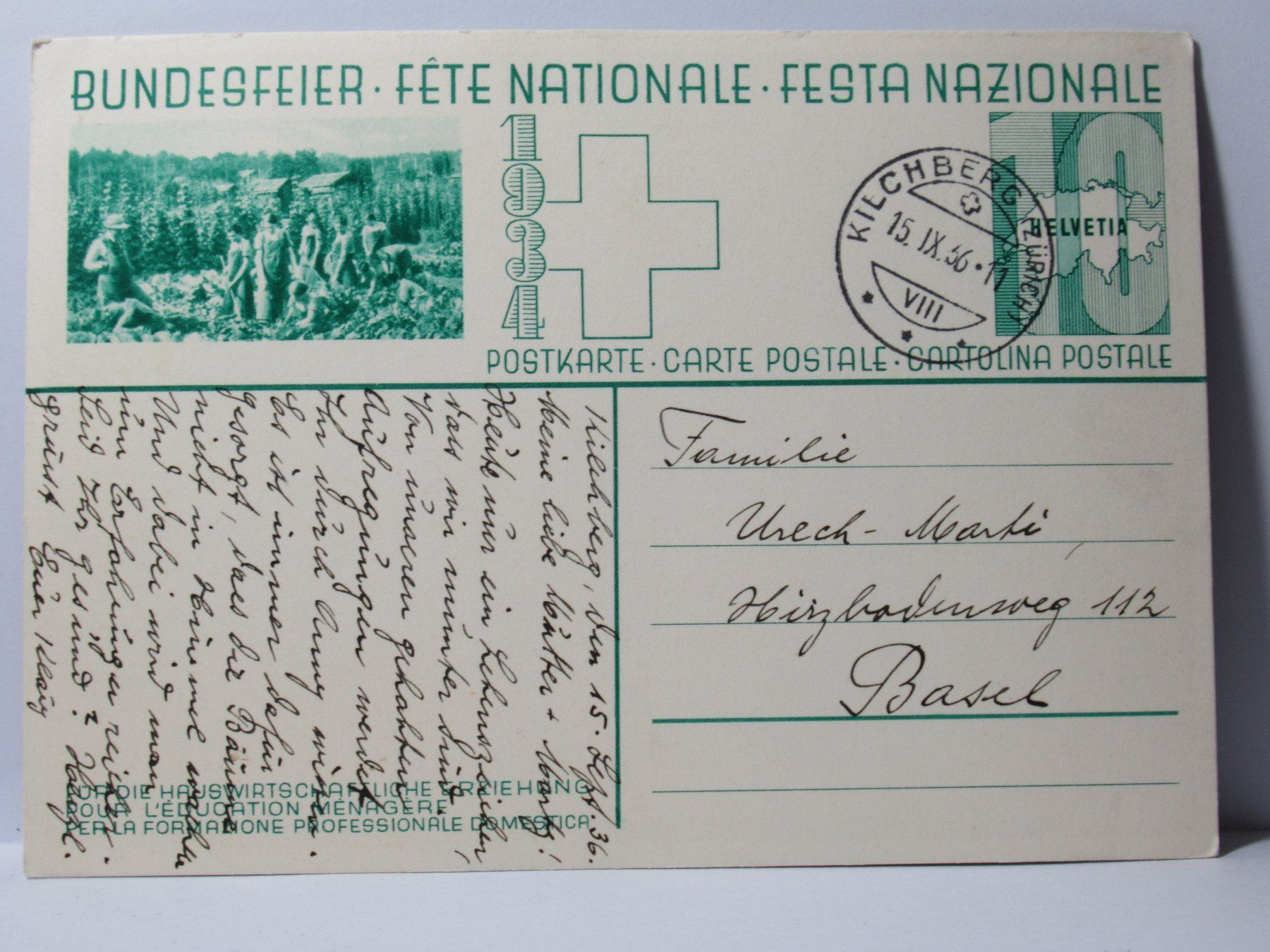 Cartoline postali: Bundesfeier 1934 – Usato da Grenchen venduto da Bluemchen1900 1