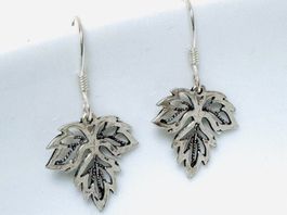 Ahorn Blatt Ohrhänger Sterling Silber, Ohrringe Neu Blätter