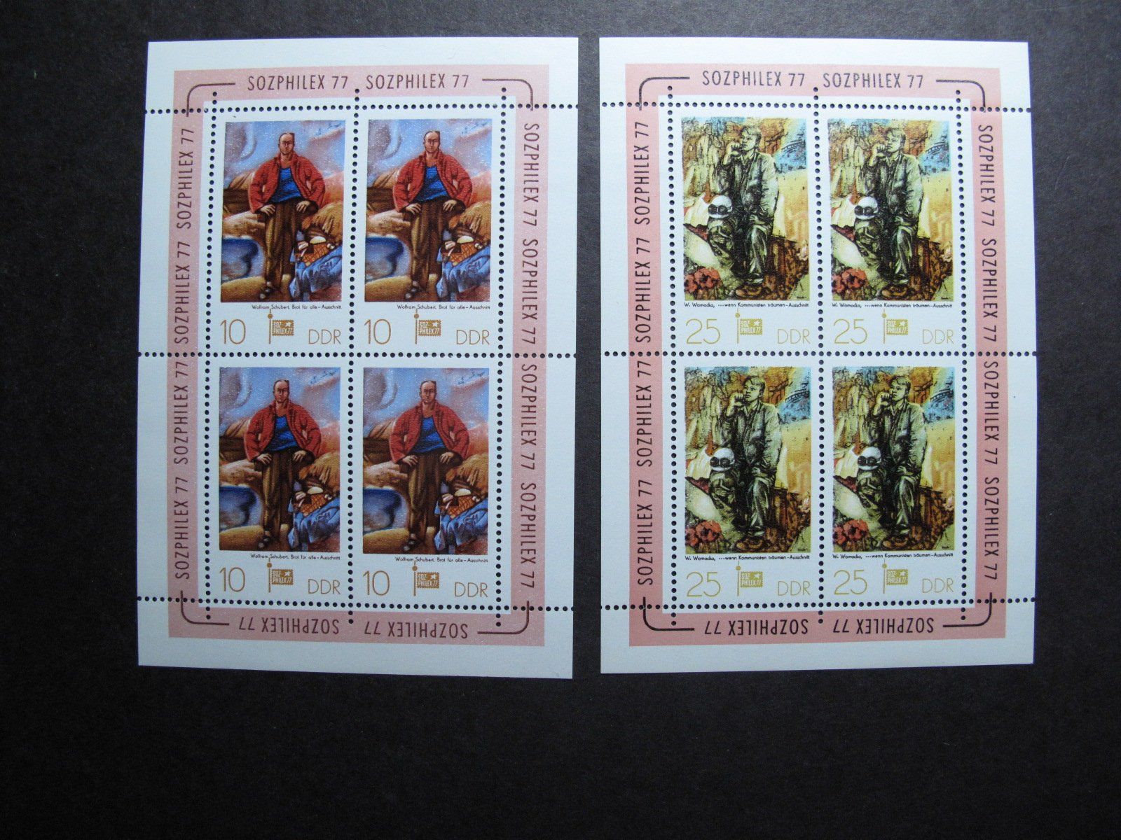 Tutti i francobolli: DDR 1977 Sotzphilex KB 1 & 2 ** – Usato da Wil SG venduto da fva01