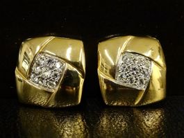 Vintage Ohrclips Clips Ohrschmuck Gold Strass 70er 80er 90er