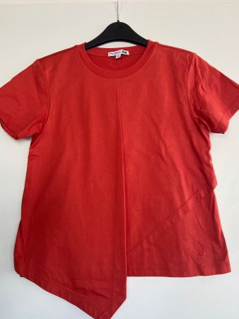 DamenT-shirt 100% BW rot von UNIQLO Gr.XS Designdetail vorne