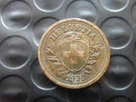1 Rappen 1939 rare Auflage nur  0,01 Mio. Prägungen