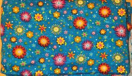 Strick petrol Blumen