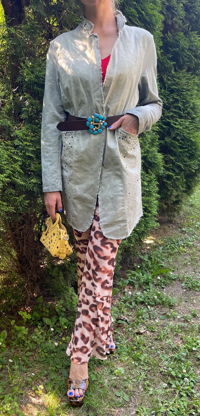 Giacche: Chic Blazer lungo di cotone con strass-tgL – Nuovo (secondo la descrizione) da Gordevio venduto da LanaZimm