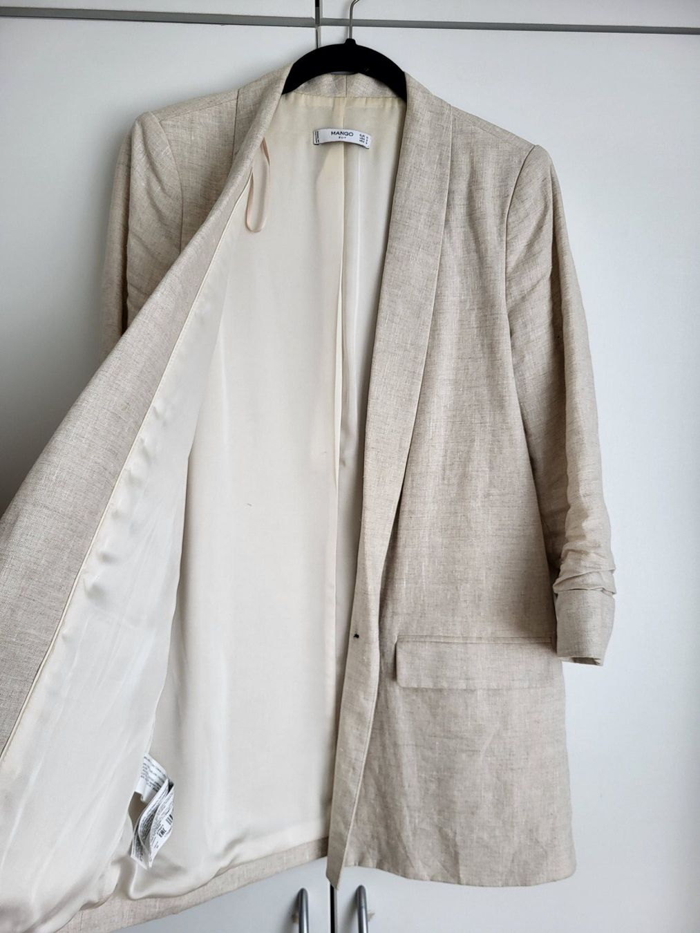 Mango Completi & Tailleur: Mango Damen Blazer&Kleid, Gr. M - beige, 100% Leinen – Usato da Baar venduto da clar6 4