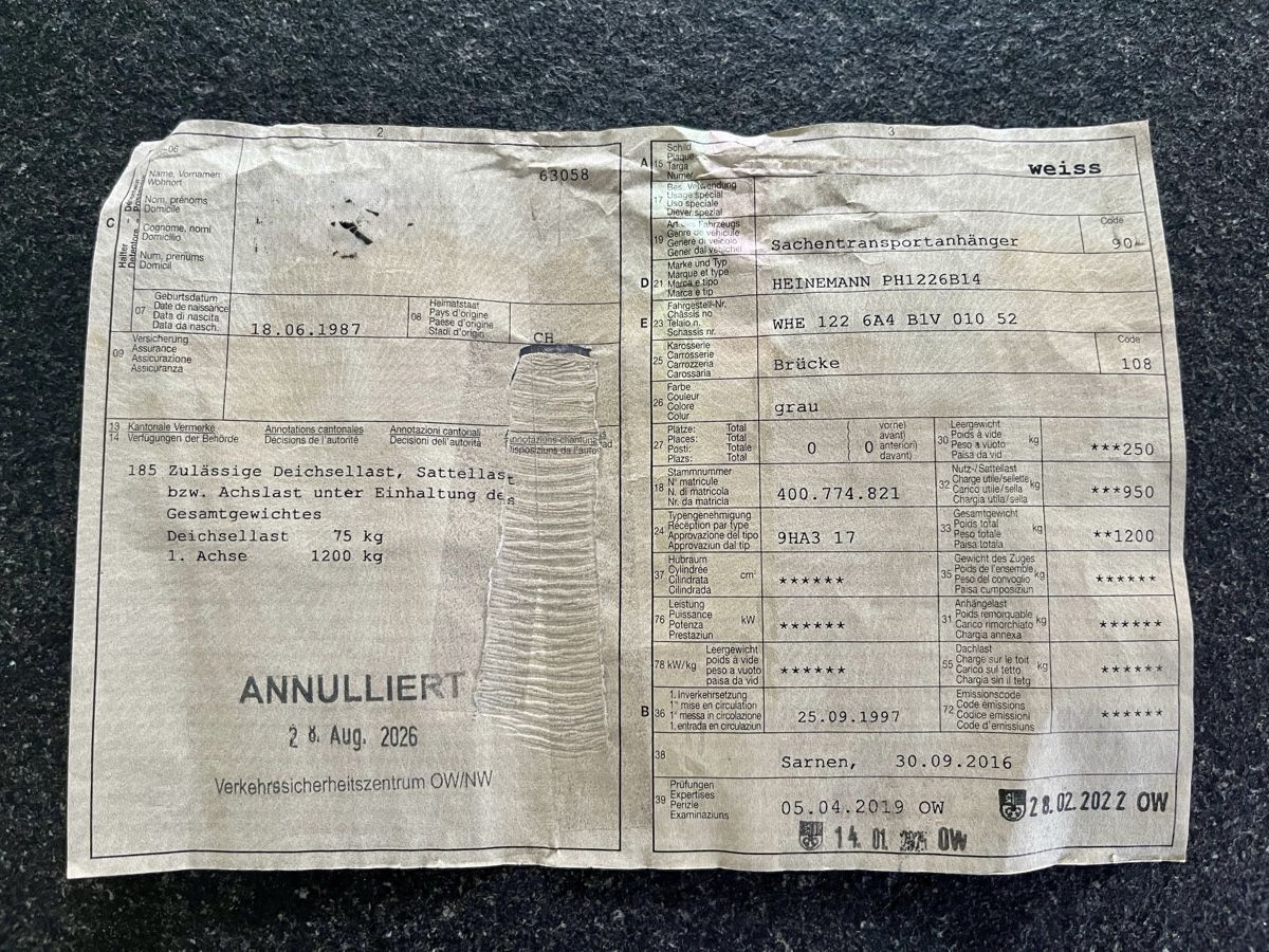 Heinemann Remorques: Anhänger – D'occasion à Kerns par 19roman92 6