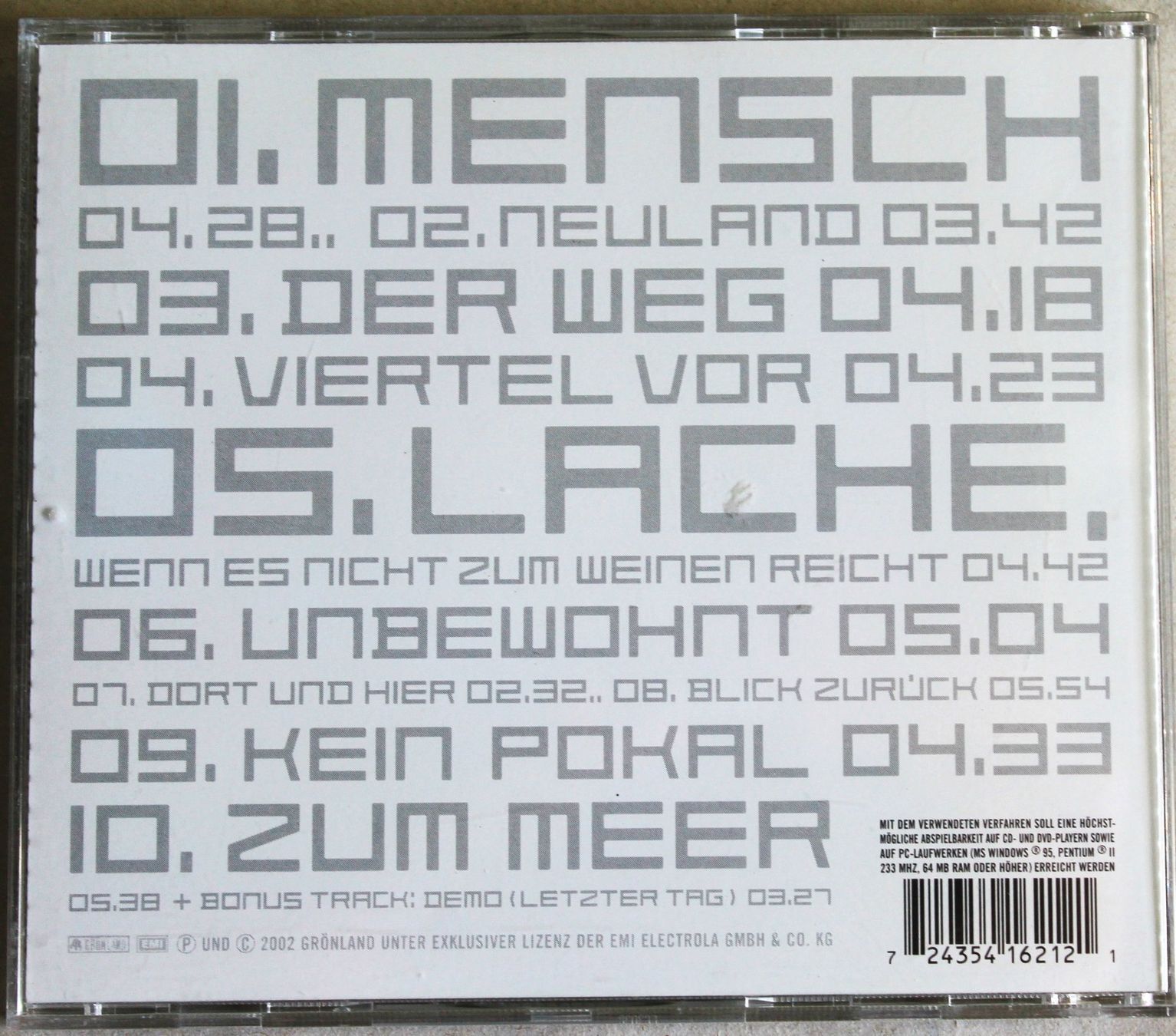 CD: Herbert Grönemeyer / Mensch – Usato da Worblaufen venduto da Cookie23 1