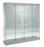 Glasvitrine, ESG Glas, col. Silber, LED (182cmx46cmxH.188cm)