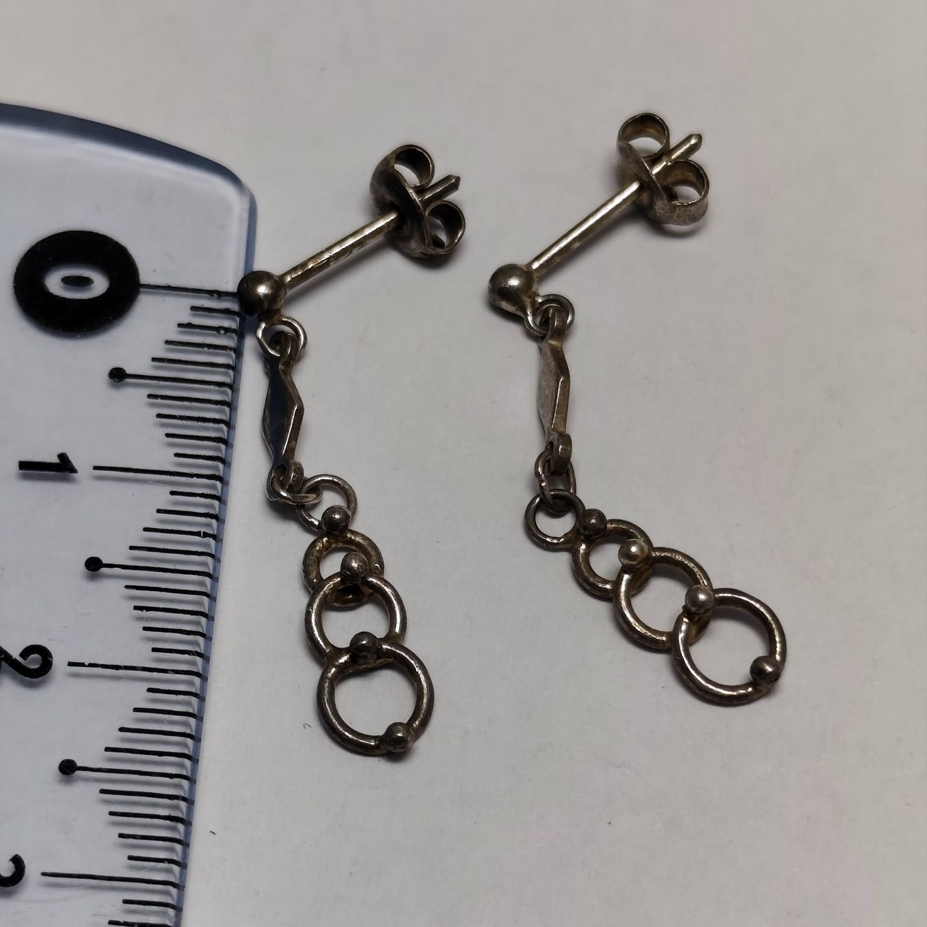 Orecchini pendenti & Orecchini a lobo: Vintage Silver silber Stud Earrings Boucles d'Oreilles #A4 – Usato da Châtelaine venduto da Tropic.Watch2 2