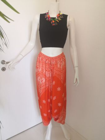 🤩2 STK: BOHO-CHIC YOGA-HOSE ORANGE-WEISS & MUSTER & D&G P.
