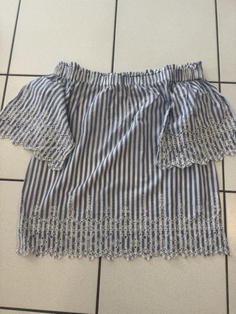 Top a righe H&M con ricami taglia 38