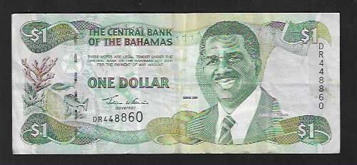 Banknoten: Bahamas  1  Dollar  Gebraucht – Gebraucht aus Gordola von coinsandnotes