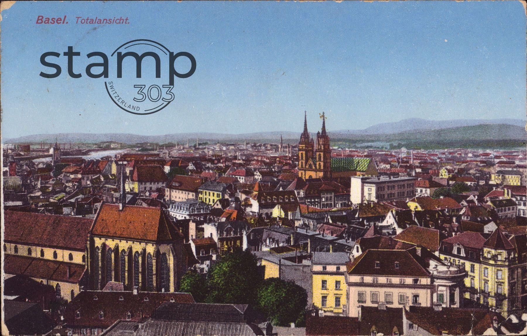 Cartoline postali: 1909 AK Basel Totalansicht – Usato da Eggersriet venduto da stamp303