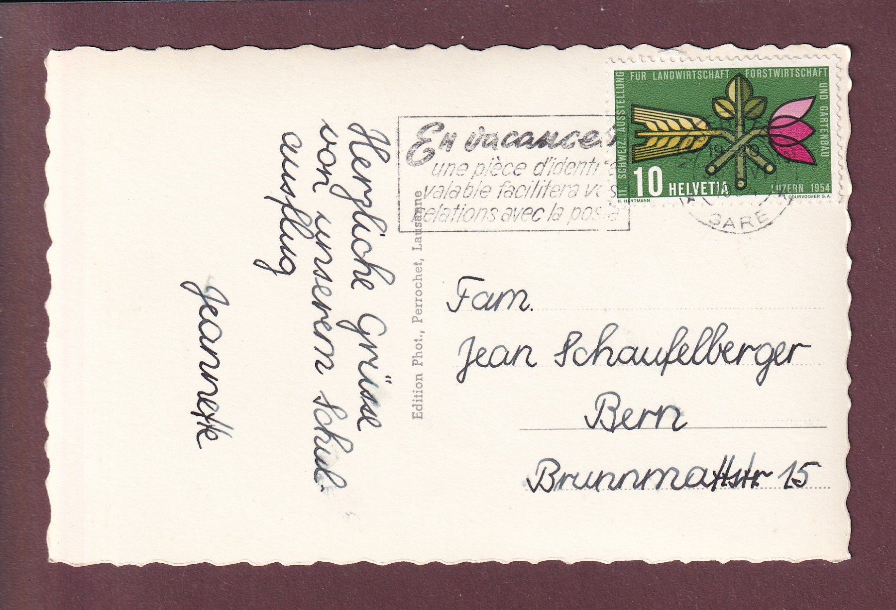 Cartes postales: NEUCHÂTEL - Ecole de Commerce - 1954 – D'occasion à Pully par nicecards 1