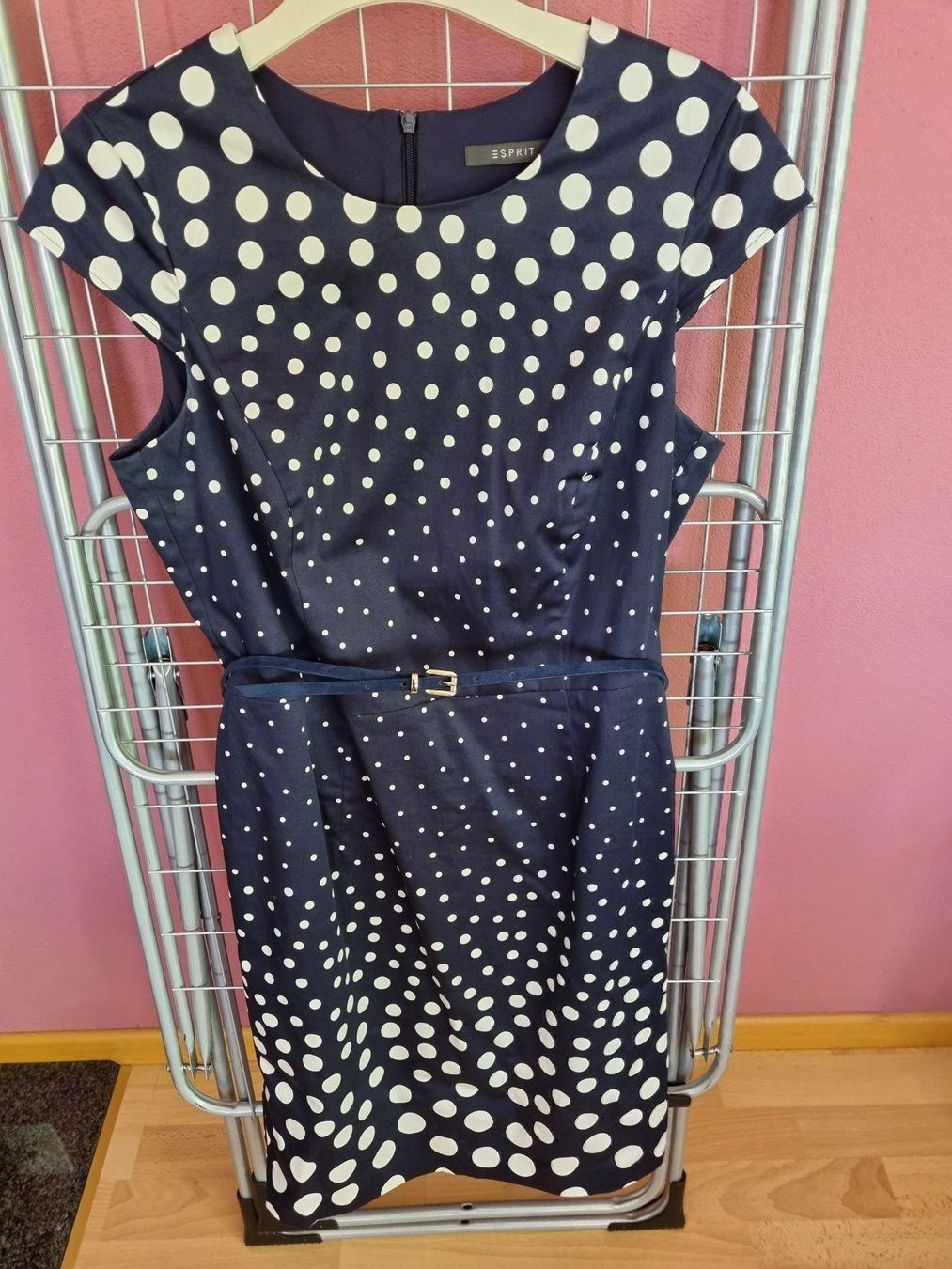 Esprit Vestiti: Dottkleid, Punktekleid, Marineblau Weiss – Nuovo (secondo la descrizione) da Küsnacht ZH venduto da shrek70 1