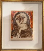 China su tela, Arte moderna, Figura femminile, Migneco