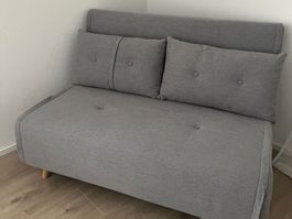 Bettsofa/Schlafsofa, ausklappbar, grau, Bettmasse: 120x190cm